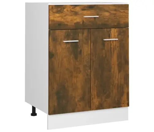 Sahtlitega Alumine Kapp "Lyon", Suitsutatud Tamm, 60 X 46 X 81,5 cm Töödeldud Puit