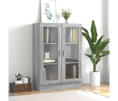 Vitrininė Spintelė, Pilka Ąžuolo, 82,5X30,5X115cm Mediena