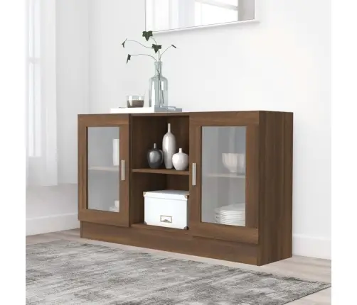 Vitriinkapp, Pruun Tamm, 120 X 30,5 X 70 cm Tehispuit