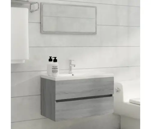 Izlietnes Skapis, Pelēka Ozola, 80X38,5X45Cm, Inženierijas Koks Vidaxl