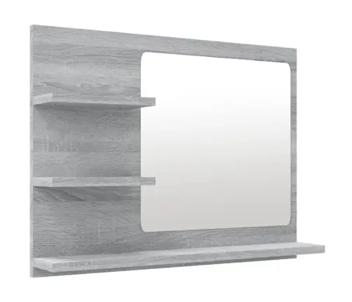 Vannasistabas Spogulis, Pelēks, 60X10,5X45Cm, Inženierijas Koks Vidaxl
