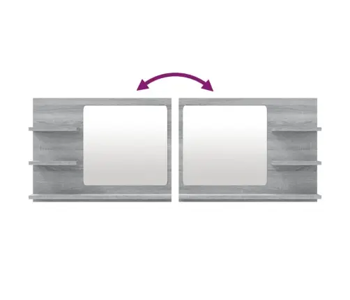 Vannasistabas Spogulis, Pelēks, 60X10,5X45Cm, Inženierijas Koks Vidaxl