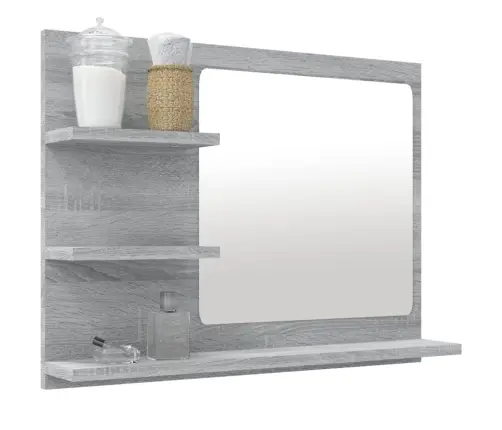 Vannasistabas Spogulis, Pelēks, 60X10,5X45Cm, Inženierijas Koks Vidaxl