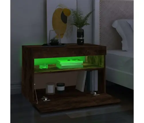 Tv Spintelė Su Led Apšvietimu, Dūminio Ąžuolo, 60X35X40Cm