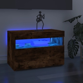 Tv Skapītis Ar Led Apgaismojumu, Ozolkoka Krāsa, 60X35X40 Cm Vidaxl