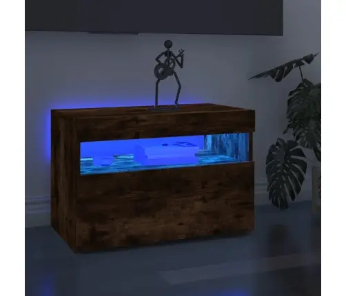 Tv Spintelė Su Led Apšvietimu, Dūminio Ąžuolo, 60X35X40Cm