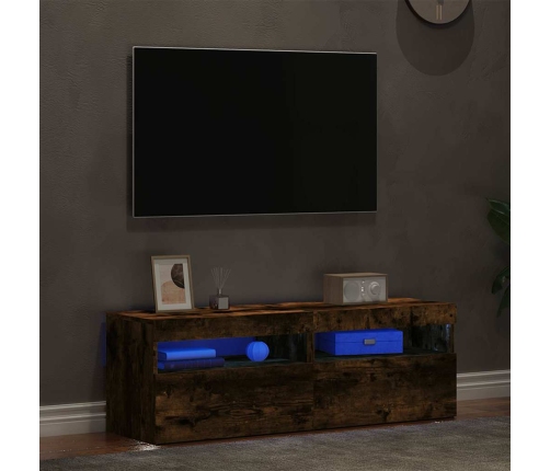 Tv Skapīši Ar Led Lampiņām, 2 Gab., Ozolkoka Krāsa, 60X35X40 Cm Vidaxl