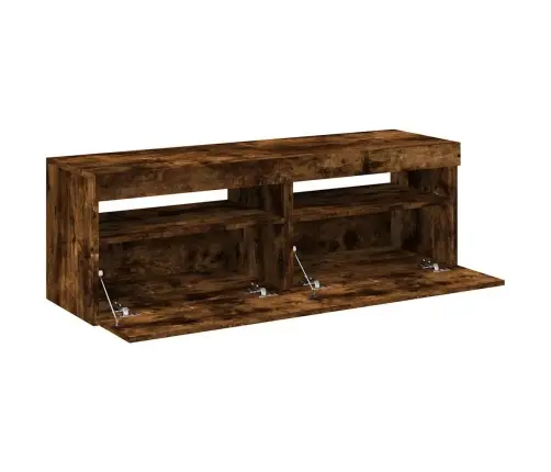Tv Spintelės Su Led, 2Vnt., Dūminio Ąžuolo, 60X35X40Cm