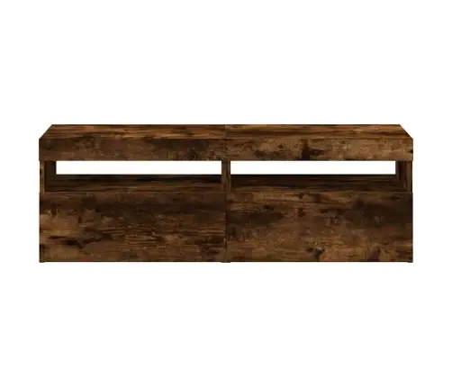 Tv Spintelės Su Led, 2Vnt., Dūminio Ąžuolo, 60X35X40Cm