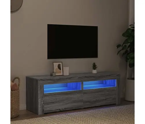 Tv Skapītis Ar Led Lampiņām, Pelēka Ozola Krāsa, 120X35X40 Cm Vidaxl