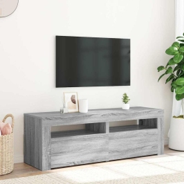 Tv Skapītis Ar Led Lampiņām, Pelēka Ozola Krāsa, 120X35X40 Cm Vidaxl