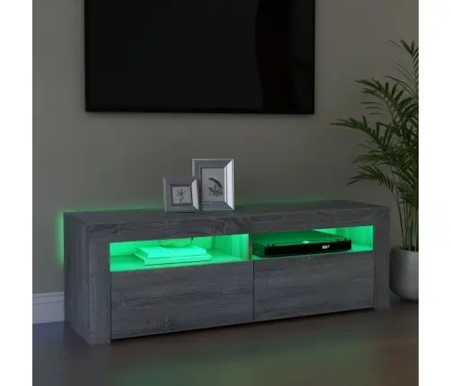 Televizoriaus Spintelė Su Led, Pilka Ąžuolo, 120X35X40Cm