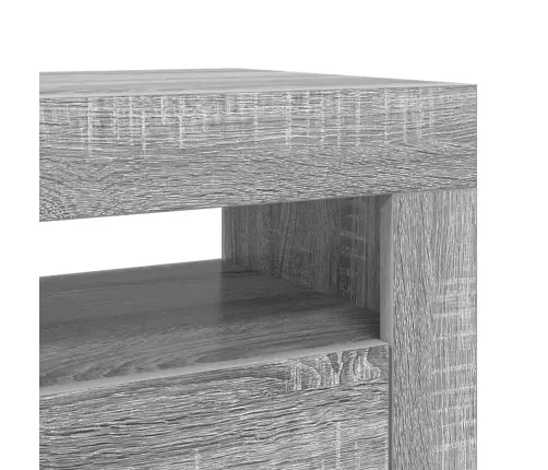 Televizoriaus Spintelė Su Led, Pilka Ąžuolo, 120X35X40Cm