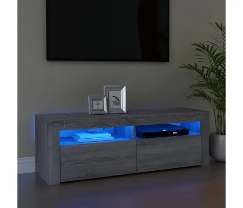 Televizoriaus Spintelė Su Led, Pilka Ąžuolo, 120X35X40Cm