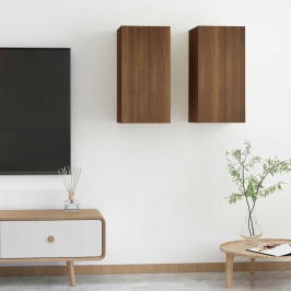 Tv Skapīši, 2 Gab., Brūna Ozola 30,5X30X60 Cm Inženierijas Koks Vidaxl