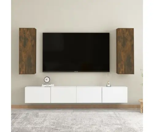 Tv Skapīši, 2 Gab., Ozolkoka, 30,5X30X90 Cm, Inženierijas Koks Vidaxl