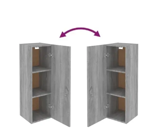 Televizoriaus Spintelė, Pilka Ąžuolo, 30,5X30X90cm Mediena