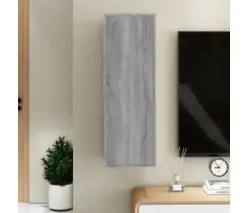 Televizoriaus Spintelė, Pilka Ąžuolo, 30,5X30X90cm Mediena