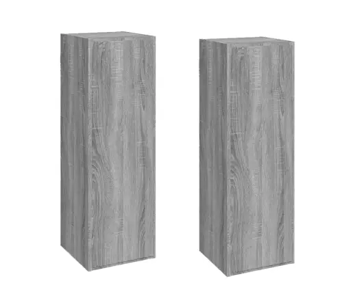 Tv Skapīši 2 Gab., Pelēka Ozola 30,5X30X90 Cm Inženierijas Koks Vidaxl
