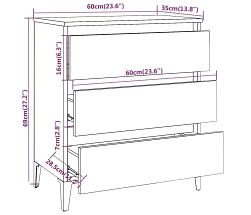 Puhvetkapp, Suitsutatud Tamm, 60X35X69 cm Tehispuit Puhvetkapp, Suitsutatud Tamm, 60X35X69 cm Tehispuit