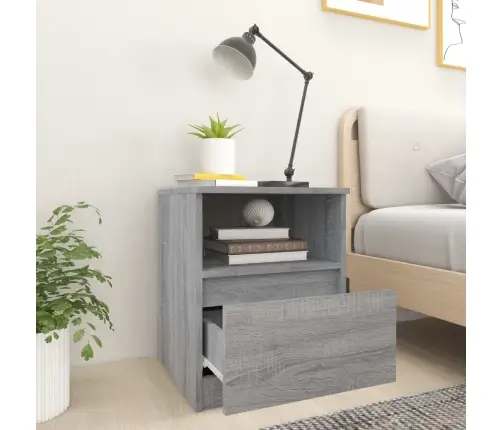 Naktsskapītis, Pelēcīga Ozola, 40X40X50 Cm, Inženierijas Koks Vidaxl
