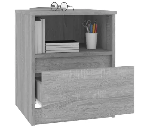 Naktsskapītis, Pelēcīga Ozola, 40X40X50 Cm, Inženierijas Koks Vidaxl