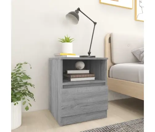 Naktsskapītis, Pelēcīga Ozola, 40X40X50 Cm, Inženierijas Koks Vidaxl