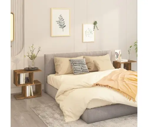 Naktinės Spintelės, 2Vnt., Ąžuolo, 50X30X51,5cm Mediena