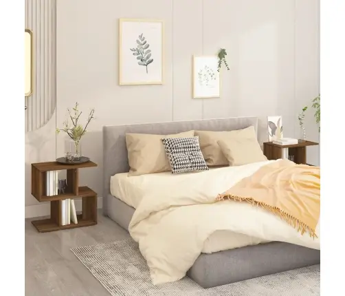 Öökapid 2 Tk, Pruun Tamm, 50 X 30 X 51,5 cm Tehispuit