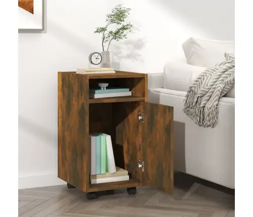 Kummut Ratastega, Suitsutatud Tamm, 33 X 38 X 60 cm Tehispuit