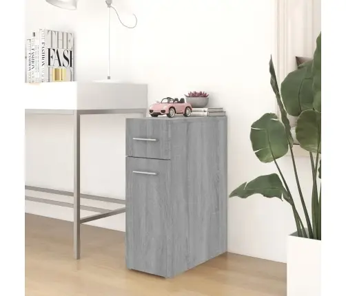 Atvilktņu Skapītis, Pelēcīgs, 20X45,5X60 Cm, Inženierijas Koks Vidaxl