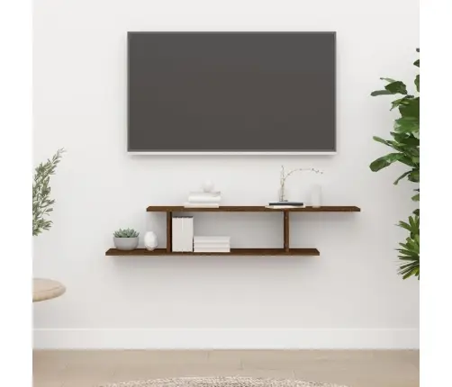 Sienas Tv Plaukts, Brūna Ozola, 125X18X23 Cm, Inženierijas Koks Vidaxl