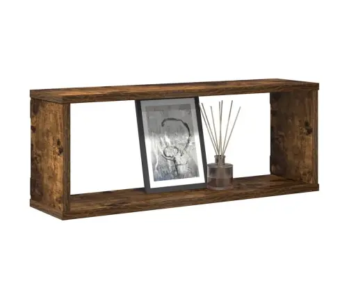 Seina Kuubikriiulid 4 Tk Suitsutatud Tamm 60X15X23 Cm Tehispuit