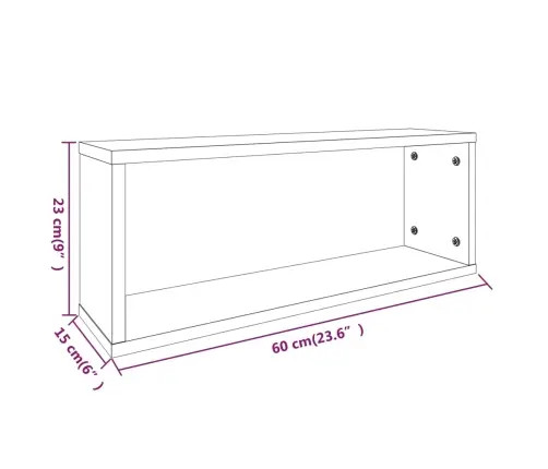 Seina Kuubikriiulid 2 Tk Hall Sonoma Tamm 60X15X23 Cm Tehispuit