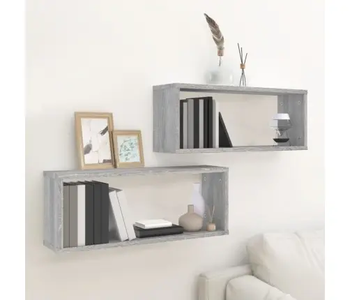 Seina Kuubikriiulid 2 Tk Hall Sonoma Tamm 60X15X23 Cm Tehispuit