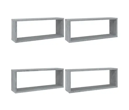 Sieninės Lentynos, 4Vnt., Pilkos Ąžuolo, 60X15X23cm Mediena