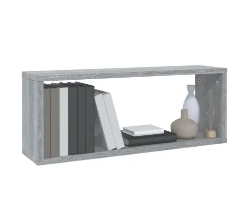 Sieninės Lentynos, 4Vnt., Pilkos Ąžuolo, 60X15X23cm Mediena