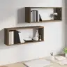 Kuba Formas Sienas Plaukti, 2 Gab., Brūna Ozola, 60X15X23 Cm Vidaxl