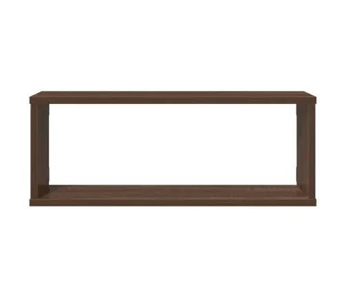 Kuba Formas Sienas Plaukti, 4 Gab., Brūna Ozola, 60X15X23 Cm Vidaxl