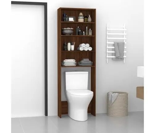 Veļasmašīnas Plaukts, Ozolkoka Krāsa, 64X24X190 Cm Vidaxl