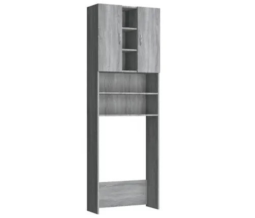 Skalbimo Mašinos Spintelė, Pilkos Ąžuolo Spalvos, 64X25,5X190Cm