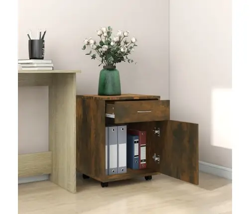 Skapītis Uz Riteņiem, Ozolkoka, 45X38X54 Cm, Inženierijas Koks Vidaxl