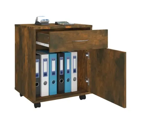 Skapītis Uz Riteņiem, Ozolkoka, 45X38X54 Cm, Inženierijas Koks Vidaxl