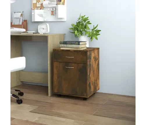 Skapītis Uz Riteņiem, Ozolkoka, 45X38X54 Cm, Inženierijas Koks Vidaxl