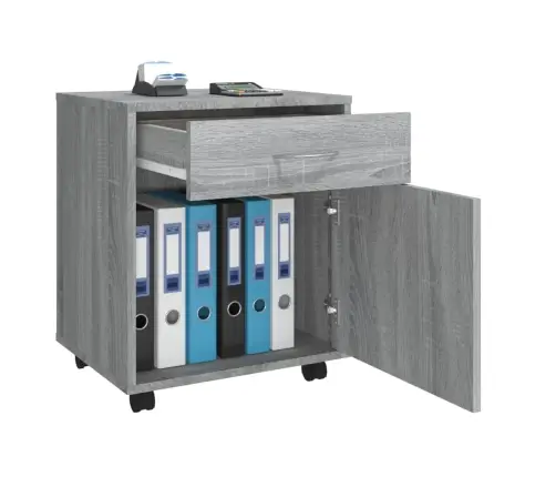 Skapītis Uz Riteņiem, Pelēcīgs, 45X38X54 Cm, Inženierijas Koks Vidaxl