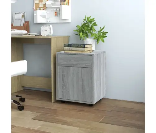 Skapītis Uz Riteņiem, Pelēcīgs, 45X38X54 Cm, Inženierijas Koks Vidaxl