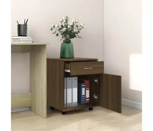 Skapītis Ar Riteņiem, Brūns, 45X38X54 Cm, Inženierijas Koks Vidaxl