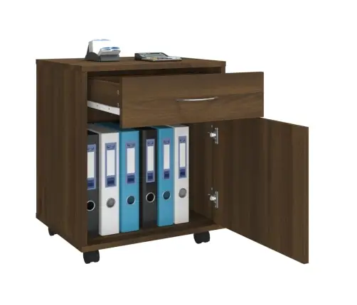 Skapītis Ar Riteņiem, Brūns, 45X38X54 Cm, Inženierijas Koks Vidaxl