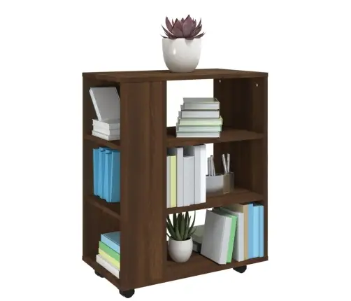 Plaukts Ar Riteņiem, Brūns, 60X35X75 Cm, Inženierijas Koks Vidaxl