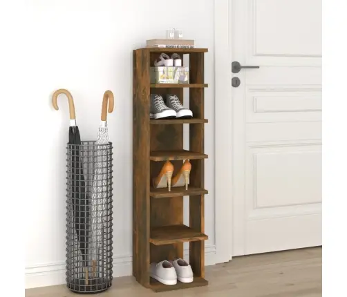 Apavu Plaukts, Ozolkoka Krāsa, 27,5X27X102Cm, Inženierijas Koks Vidaxl